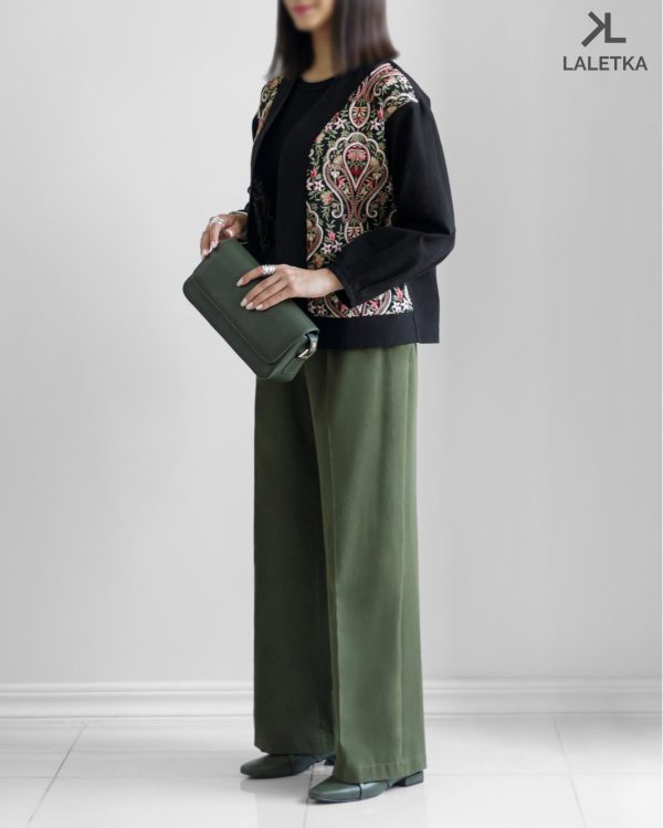 کت سوزندوزی مشکی - Image 4