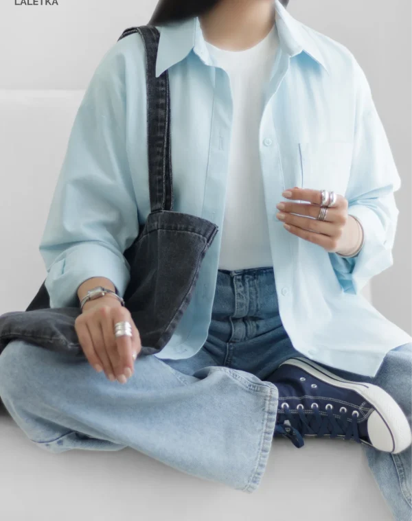 اورشرت لینن آبی آسمونی