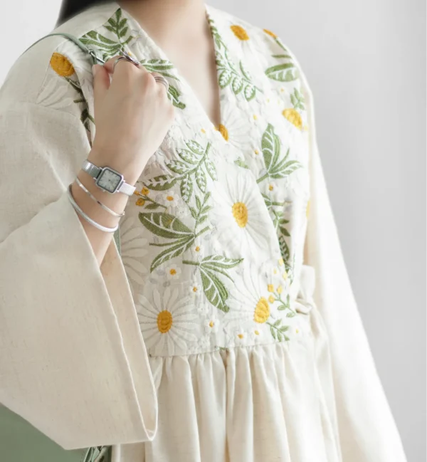 بابونه گلدوزی سبز - Image 2
